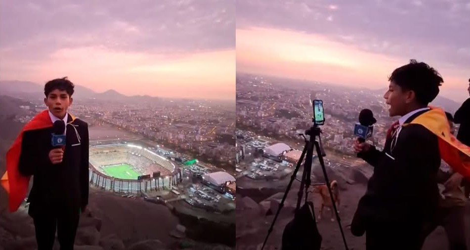 Adolescente peruano narra la final de la Copa Libertadores desde un cerro y se vuelve viral